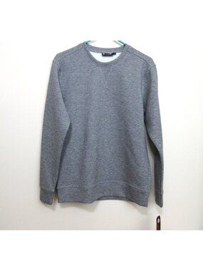 Heat Last Mens Tech Fleece Pullover Sweatshirt Size M Crew Neck Heathered Storm